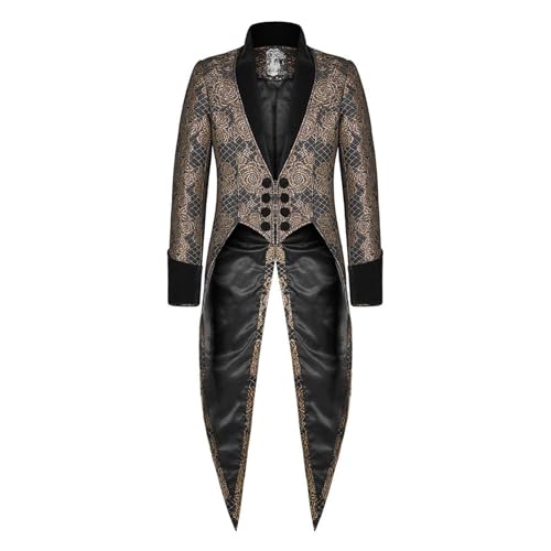 Veste gothique médiévale pour homme steampunk noir costume