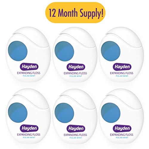 Hayden Clean+ Dental Floss | 6 Pack | Polar Mint With Anti Tartar Actives For Gentle Care | 30 Yards Per Unit #TOP1