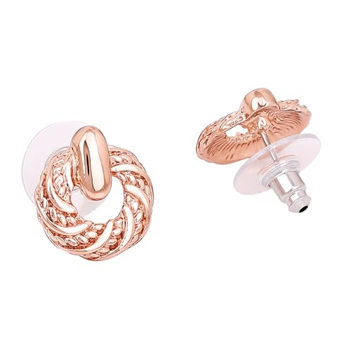 Rose Plated Small Stud Earrings for Women