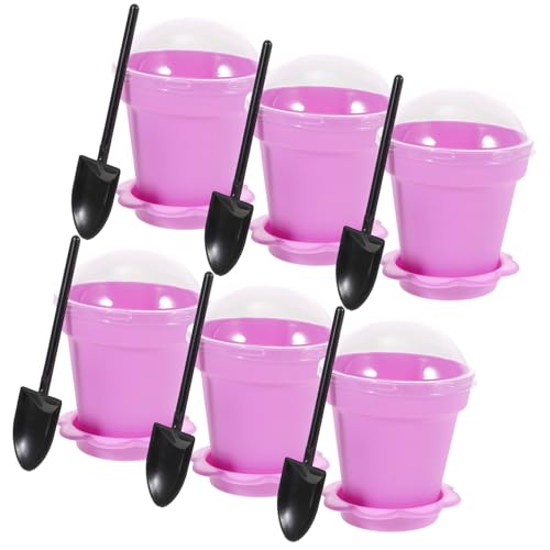 HOOTNEE 1 Set Planter Cake Cups Muffin Liner Pot Cake Mold Dessert Cups Sample Food Cups Ice Cream Snack Cups Ice Cream Container Clear Glasses Fruit Cakes Pudding Cups Pp Purple