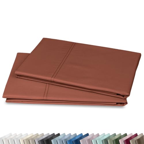 California Design Den 600 TC Set of 2 Pillowcases King, Rust