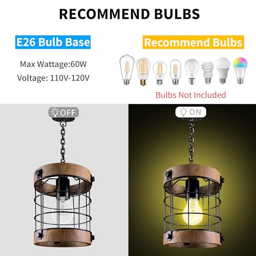Tongtlan Xinyinghui Farmhouse Pendant Light Fixtures, Rustic Hanging Light For Kitchen thumb #1