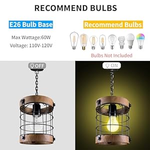 Farmhouse Pendant Light Fixtures Rustic Hanging Light for Kitchen Farmhouse Light Fixtures for Over Sink and Entryway E26 Adjustable 48 Inch Pipe Compatible with Flat and Sloped Ceilings 1 Pack