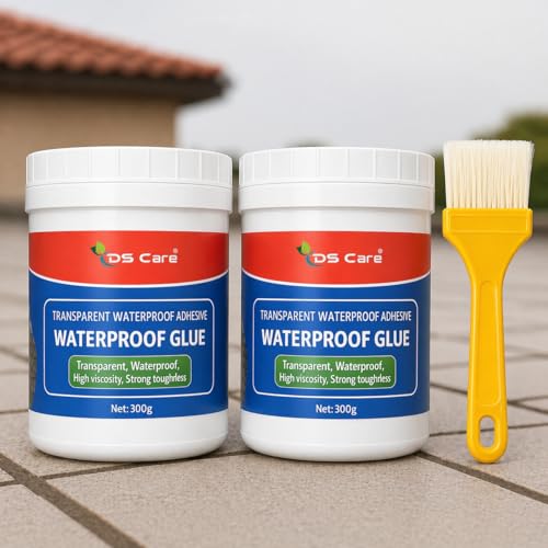 Image of DS CARE Transparent Waterproof Crack Seal Glue with Brush - Roof Leakage Solution (300 gm x 2 Pack)