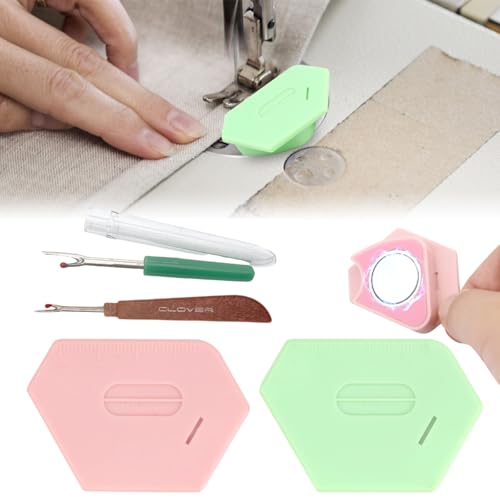 Magnetic Seam Guide for Sewing Machine Multifunctional 2PCS Polygonal Hemmer Guide with Seam Ripper for Seaming Universal Sewing Accessories & Supplies for Magnet Making Machines