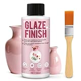 Vernice Trasparente Lucida, Lucido per Argilla Senza Cottura, Sigillante per Gesso Ceramico, Include Pennello, Effetto Smalto Lucido, Brillantezza Duratura, Resistente All'usura e ai Graffi, 100ml