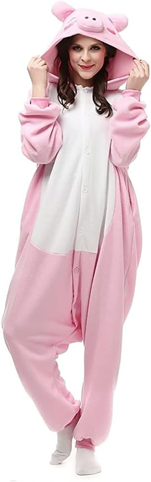 Mcaifdbxsm Adult Animal Onesie Pajamas Halloween Cosplay Costume Sleepwear for Women and Men