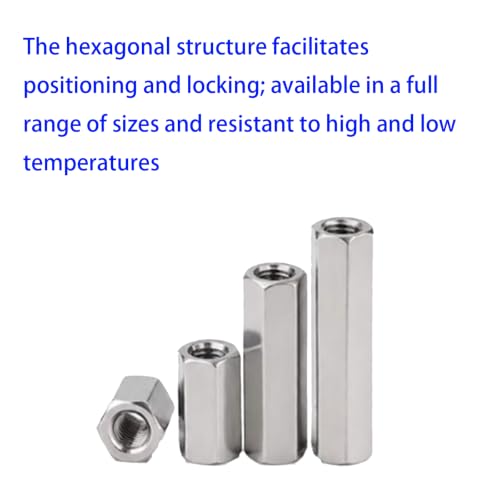 Tuerca alargada M5 de acero inoxidable con espaciadores hexagonales y doble paso de rosca 6