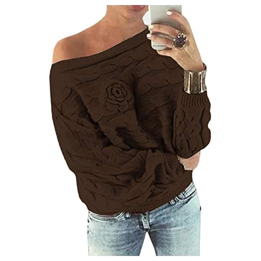 YOINS Kvinnor Off Shoulder fladdermus-vinge ärmar slumpmässigt tryck blommig tröja jumper