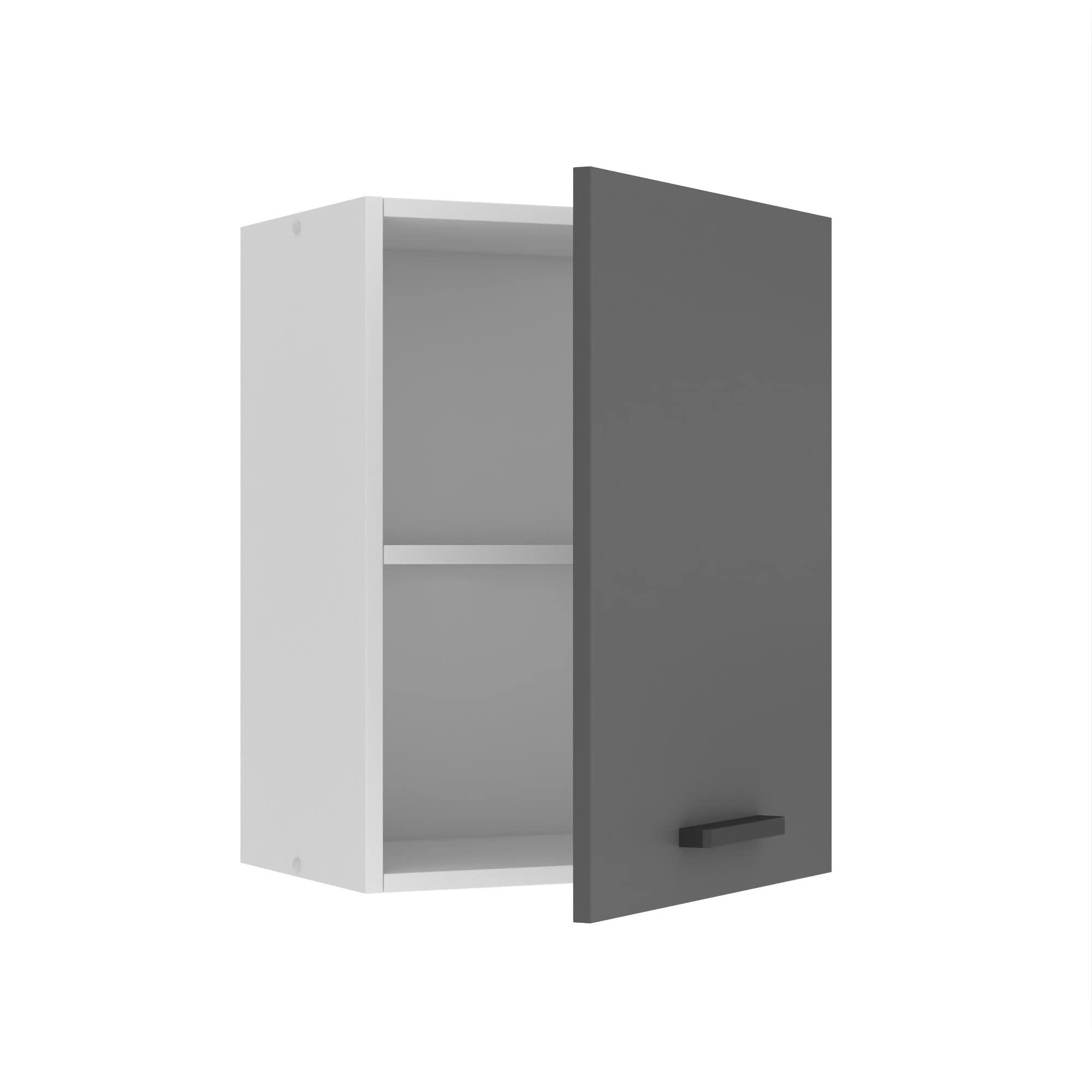 Belini Hängeschrank Küche, Küchenschränke SG. Breite 45 cm. Oberschrank mit 1 Tür, Küchenhängeschränke, Wandschrank Hängend, Silber matt