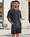 Oversized Tshirts for Men Short Sleeve Vintage Washed Basic Loose Tees, Solid Black, L
