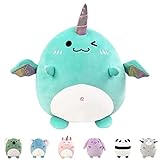 FIMIGID 9.8'' Stuffed Animal Pillow, Dinosaur Stuffed Animals Kawaii Plushies Cute Animal Plush Toy Hugging Pillow, Cuddly Soft Plush Toy Birthday for Girls Boys and Adults