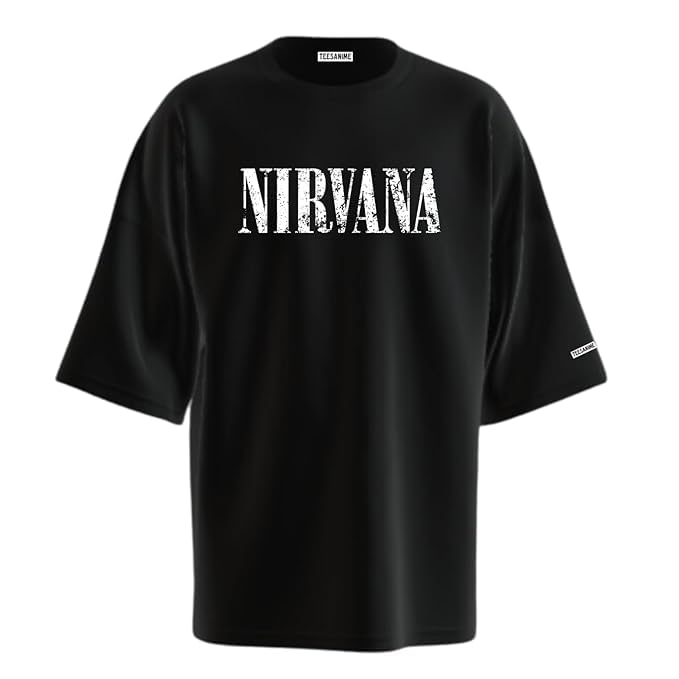 Image of Kurt Kobain Nirvana Oversized T Shirt for Men and Women Premium Heavy Gauge Cotton Drop Shoulder Baggy Streetwear T-Shirt