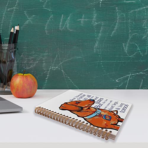 Carnet teckel couverture rigide robuste cahier ligné 14x21cm