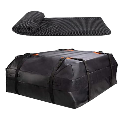 ABOOFAN Car Rooftop Cargo Bag 420d Oxford Waterproof 1 Set Anti-Slip Pad Luggage Carrier