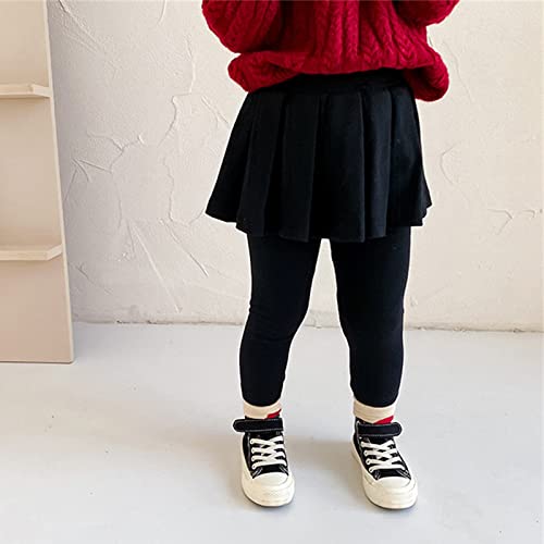 Kids Baby Girls Footless Leggings with Ruffle Tutu Skirt Toddler Stretchy Basic Ankle Length Thermal Tights Skort4