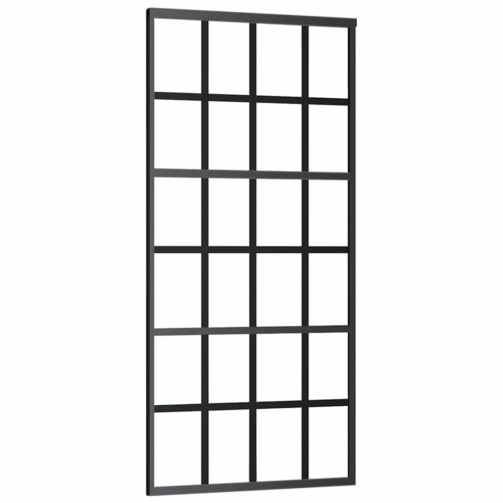 Porta scorrevole con guarnizione, porta in vetro ESG, 90 x 205 cm