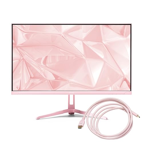 Image of Pixio PX249 Wave Pink 24 inch 240Hz 1080 Fast IPS Panel 1ms GTG Adaptive Sync Gaming Monitor with Pink HDMI 2.1 Cable Ultra Certified Ultra High Speed 6FT 8K 60Hz 4K 120Hz Nylon Braided