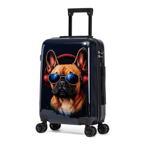 Image of InUSA Dog Print 20-Inch Carry-on Hardside Spinner Luggage Durable TSA Lock