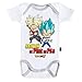 Baby Geek Saiyan de père en Fils - Trunks et Vegeta - Dragon Ball Super - Body Bébé Manches Courtes (6-12 Mois)