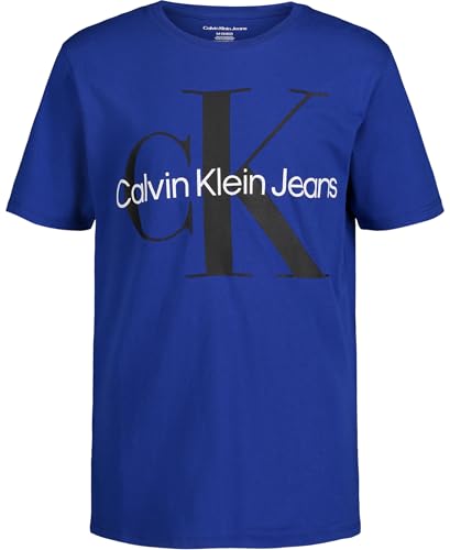 Consejos para Comprar Playera para Niño , listamos los 10 mejores. 45 Calvin Klein - Playera de Manga Corta con Cuello Redondo para niño, Suave, cómoda, Ajuste Relajado, Overol Surf The Web, 14-16