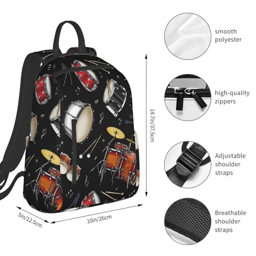 Rock Drum Stand backpack bookbags casual laptop lightweight bag travel laptop daypack4