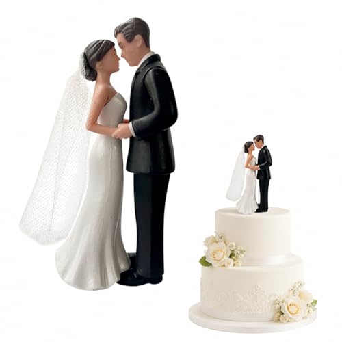 CZXCV Tortenfigur Hochzeit Brautpaar Figuren Tortenaufsatz Hochzeitsfiguren Brautpaar Cake Topper fuer Hochzeitstorte 11 cm x 5 cm Tortendeko