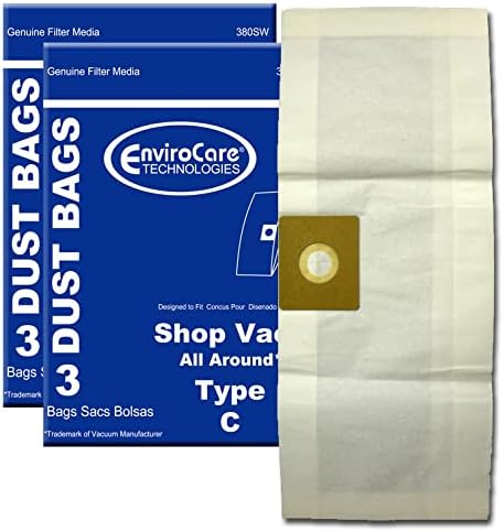EnviroCare 6 ShopVac Type C #9066900 Wet/Dry Vacuum Bags Shop Vac