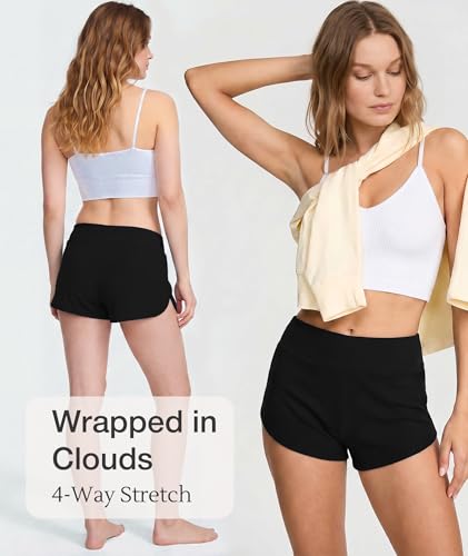 Image of LazyCozy Bamboo Viscose Sleep Shorts for Women, Soft Dolphin Lounge Shorts | Comfy Y2K Micro Mini Pajama Shorts, Lightweight Booty Shorts, Summer Pj Shorts, Knit Workout Shorts