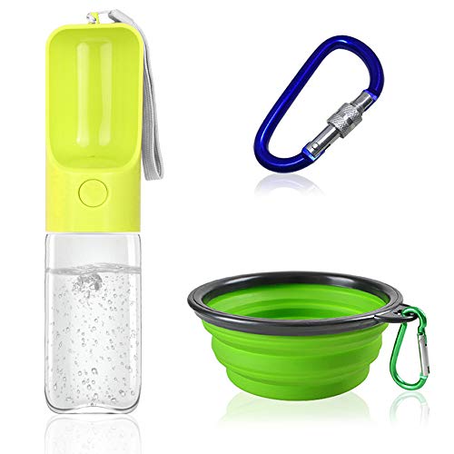 AIFUDA Portable Pet Water Bottle with Collapsible Dog Bowl, Pets Water Dispenser Drinking Feeder foldable Feeding Watering Dish for Cats Dogs Outdoor Walking Hiking Travel
