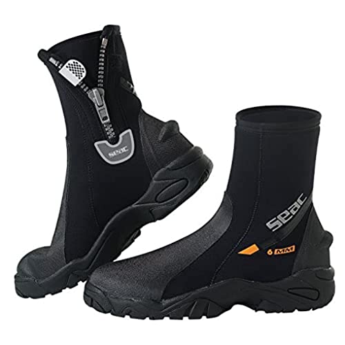 Seac Pro Hd 6Mm Neoprene Wetsuit Boots With Side Zipper, X-Large #TOP8