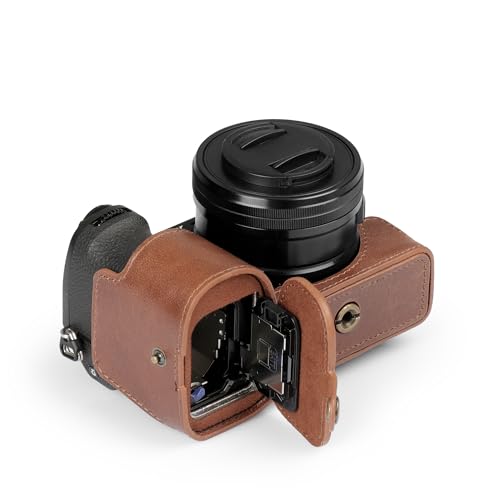 Demi-étui cuir véritable MegaGear pour Sony Alpha a6700 antichoc - 5
