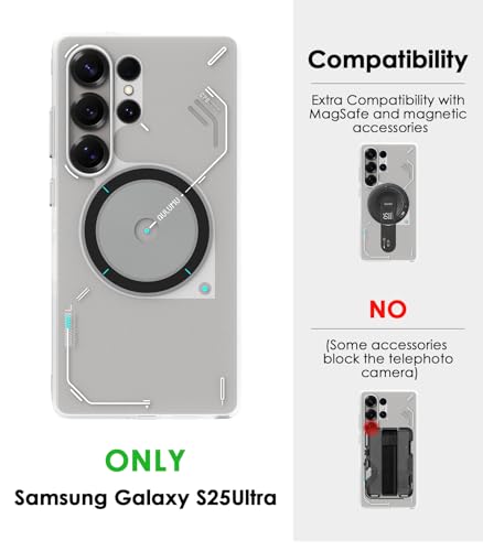 Image of Aulumu S25 Ultra Galaxy Magnetic Case | Thermal IMD Technology | Compatible with MagSafe | Passive Cooling Samsung Galaxy S25 Ultra Case - Translucent White