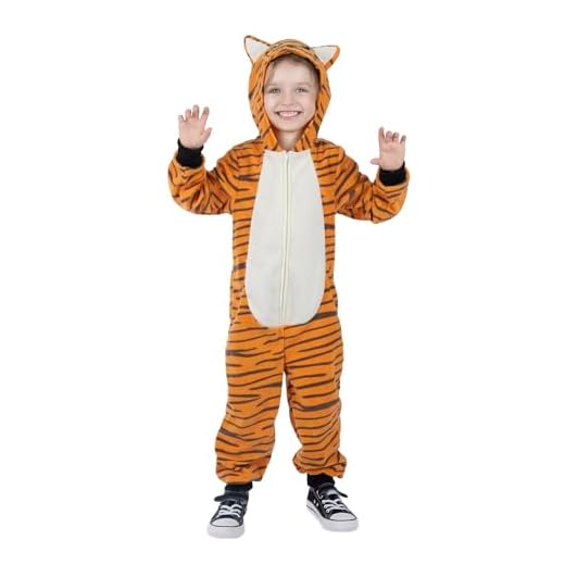 Sincere Party Tiger onessie Children 's novedoso Tiger body, con ropa facial Emb L(8-10)