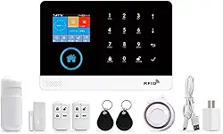 de alarme com discagem automática GSM WIFI sem fio 433MHz display LCD Sensor porta movimento PIR Controle remoto via aplicativo para celular por voz r