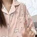 Satdflie Cartoon Pajamas Set Petite Women Girls 2 Piece Pjs Sets Long Sleeve Sleepwear Nightwear Shirt and Pants Set, Pink, M