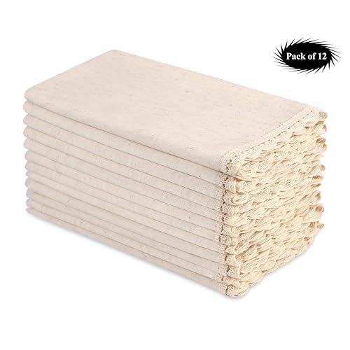 Servilletas de Tela Beige Rectangulares 20x20 Pulgadas Paquete 12 miniatura 2