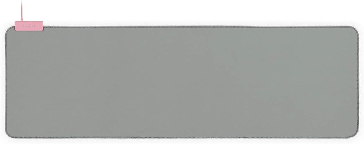 Razer Goliathus Extended Chroma - Soft Extended Gaming Mouse Mat with Razer Chroma RGB Lighting (Cable Holder, Fabric Surface, Quilted Edge, Optimized for all Mice) Quartz Pink - Goliathus Extended Chroma - Quartz