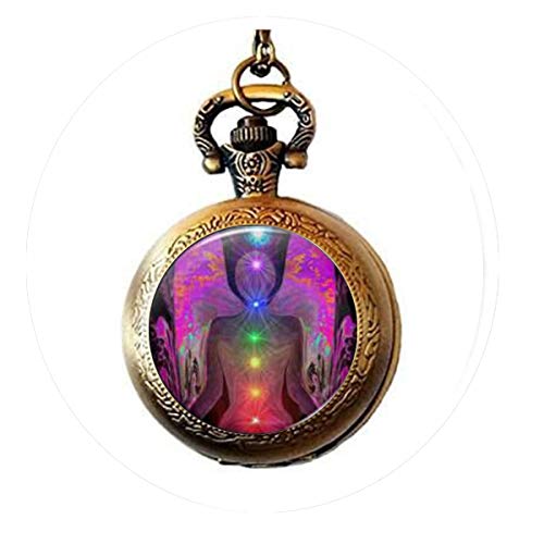 Preisvergleich Produktbild bab Yoga Zen Buddhismus OM Spirituelle Meditation Taschenuhr Halskette