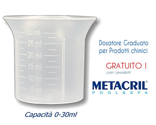 Metacril Kristal Blue 1 LT+ Dosatore Flocculante e Chiarificante a Base Naturale - Ideale per Piscina o Idromassaggio (Teuco,Jacuzzi,Intex,Bestway, ECC.) Spedizione IMMEDIATA