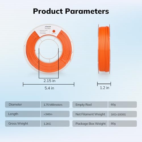Image of AMOLEN PLA 3D Printing Filament Bundle 1.75mm, Red, Orange, Purple, Green 250g X 4 Spools Pack 3D Printier Filament, 1KG /2.2 lb in Total, Compatible with Most 3D FDM Printer