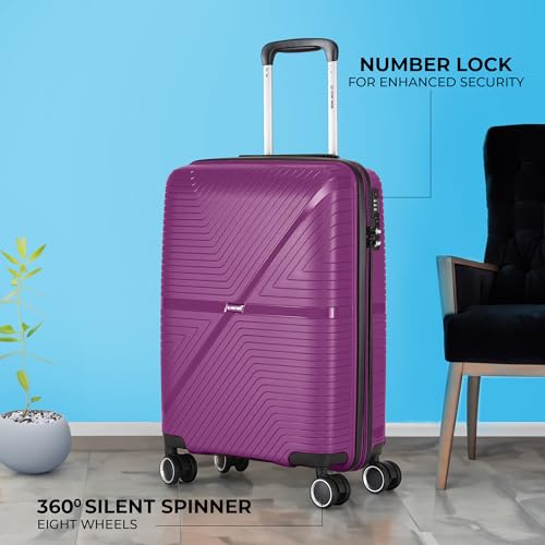 Image of Stony Brook by Nasher Miles Axis Hard-Sided Polypropylene Cabin Luggage Wine Purple 20 inch |55cm Trolley Bag