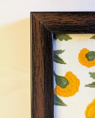 Image of Coaster | Wooden Square Shaped Frame | Stylish Ethnic Tabletop Design | Ideal for Home & Office | Perfect for Tea Cups, Coffee Mugs & Glasses (Marigold, Set of 2)