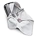 Manta envolvente de tela de gofre para el verano, 100% algodón, manta para bebé, manta para silla de paseo, por ejemplo, Maxi Cosi, color rosa, beige, cinturón de 3 puntos (38) (gris)