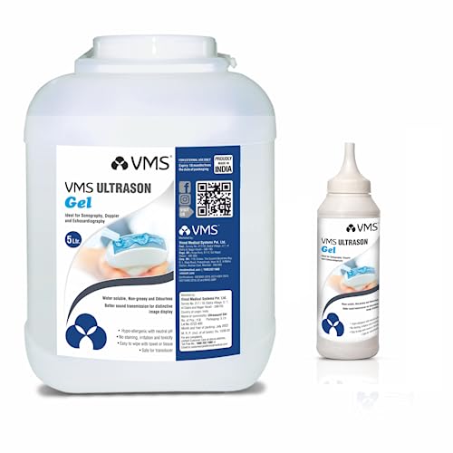 Image of VMS Ultrason /Physiotherapy Ultrasound Gel 5 Litre Jar (Transparent) with free 250 ml ultrasound gel