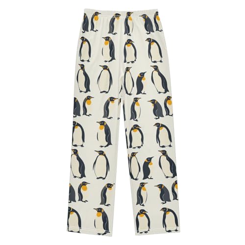Boys' Pants Doodle Yellow Penguin White Long Bottoms Jogger Pants Elastic Waist Trousers with Pockets S-XL