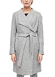 ein Druckknopf s.Oliver RED Label Damen Wollmantel mit offenen Kanten Grey Melange 38