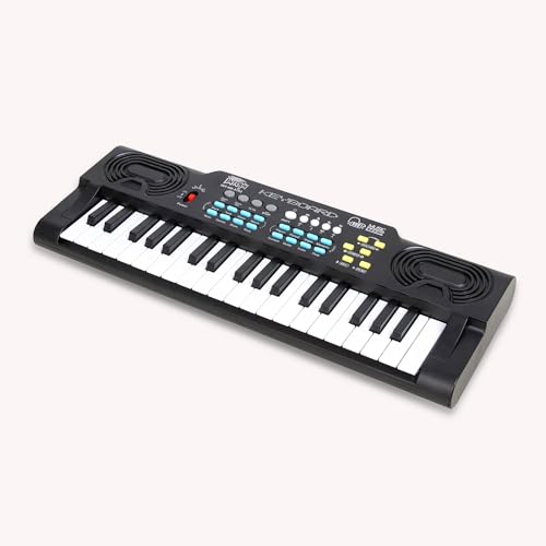 Image of INTERN 37 Keys Digital Piano Keyboard for Kids & Beginners | LED Display, Mic & Adapter | 8 Rhythms, 8 Tones, 22 Demo Songs & 4 Percussion Sounds | Portable Electronic Musical Instrument (3701-KB)