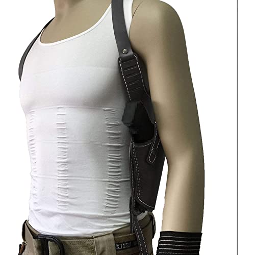 Tactical Leather Underarm Shoulder Gun Holster Adjustable Concealed Armpit Pistol Black #TOP1