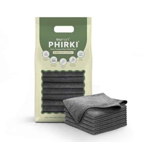 Image of Premium Microfiber Cleaning Cloths Pack of 6 (40 x 40 cm, 340 GSM) | Lint-Free, Scratch-Free, Highly Absorbent | Reusable Multipurpose Cloth for Car, Bike, Home & Kitchen Cleaning